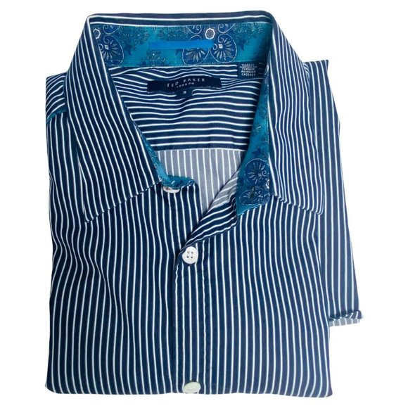 Ted Baker London Men Sm 3 Blue Strip Long Sleeve B - Picture 1 of 11